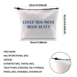 WCGXKO Superhero Gift Could You Move Your Seat Zipper Pouch Makeup Bag For Fandom Girls (Could You Move Your Seat)