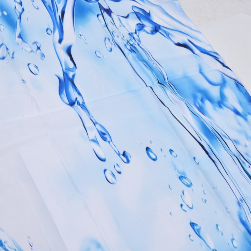 Bathroom Curtain with Hook Waterproof Elastic Hanging Shower Curtain for