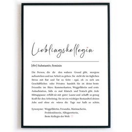 Lieblingskollegin Definition Picture - Personal Gift - Definition Poster Colleague | Wall Decoration | Thank You for You