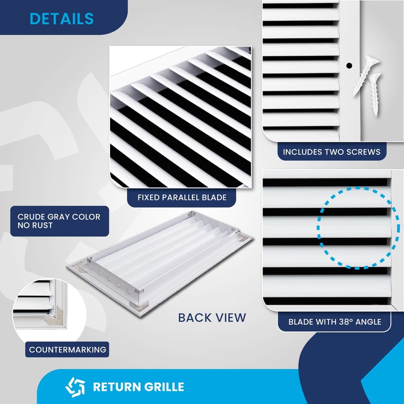 14x6 Inch (Duct Opening) Air Return Vent Cover Decorative –