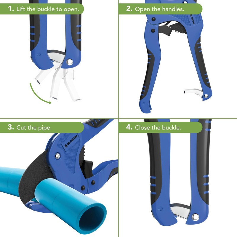 BLOSTM Plastic Pipe Cutter - Heavy Duty Ratchet Pipe Cutters