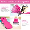 Tangkula Beach Lounge Chair, Folding Sunbathing Recliner with Face Hole,