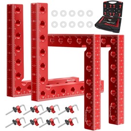 Wencrew 목공용 코너 클램프, 웬크루 4pcs 90도 직각 클램프 5.5" 알루미늄 합금 클램핑 포지셔닝 사각형 목공 도구 프레임, 상자, 서랍, 캐비닛, 남성 아빠를 위한 선물 [5.5 - 4 Pack with BOX] Woodworking Corner Clamp, WENKRU 4pcs 90 Degree Right Angle Clamp 5.5" Aluminum Alloy Clamping Positioning Square Woodworking T
