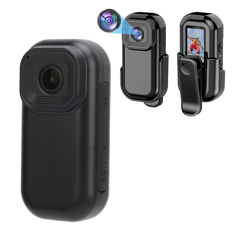Mini Action Camera with Magnetic Base, Anti Shake 1080P Video