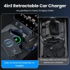 Universal Car Charger with Retractable Cables 4 in 1 Super