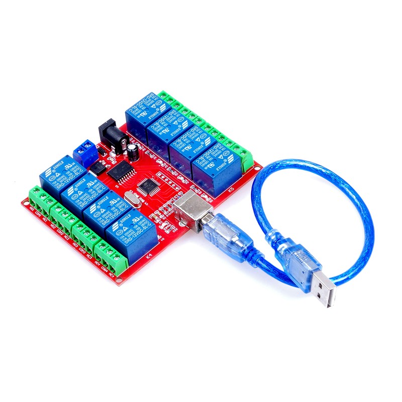 USB Switch Relay Module, 8-Channel 12V Computer USB Smart Switch