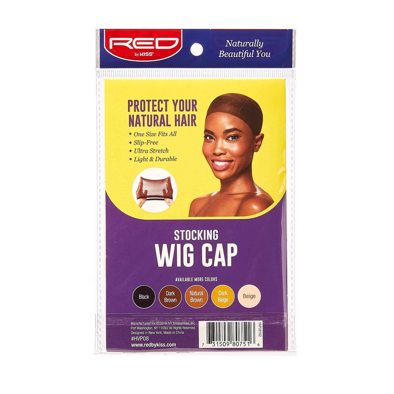 Red by Kiss Stocking Wig Cap 5 PCS (Dark Brown)