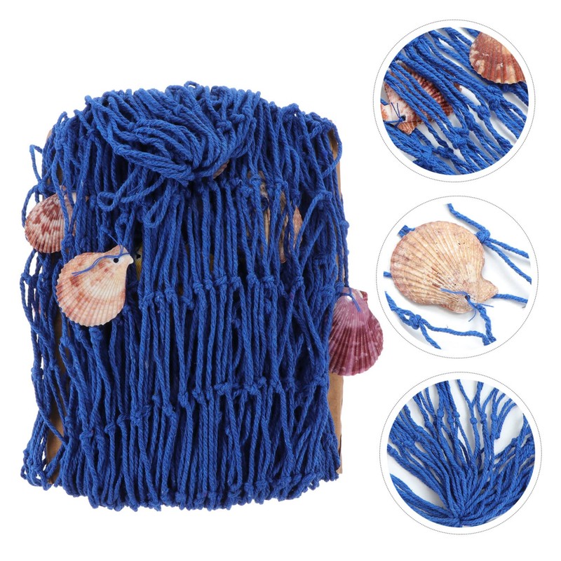 ORFOFE Indoor Beach Fishing Net Wall Ornament Decorative Thickened Style