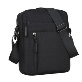 VINPAM Men's Large Capacity Crossbody Shoulder Bag - Waterproof Nylon Messenger Bag with Adjustable Strap, Spacious Chest Sling Bag for Travel & Daily Use (Black)