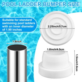 Colingmill 4 Pack Pool Ladder Bumpers for Inground Pool Ladder Silicone End Plugs Fit 1.9" Standard Swimming Pools Protective Ladders Plugs for Inground Swimming Pools Ladders Step End Caps(White)