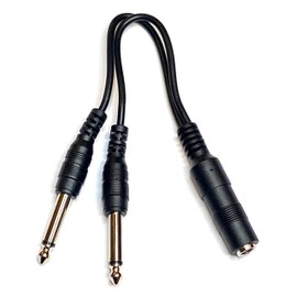 9 Inch Long 1/4 Inch Mono TS Female to 2 X 1/4 Inch Male Mono TS Y Splitter Cable