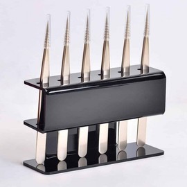 Acrylic Beauty Tweezer Storage Stand Tweezer Holder Black 2ea