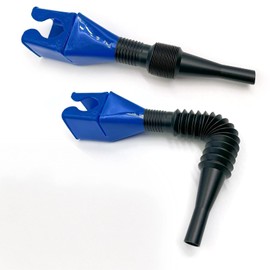 Anyhut 2 PCS Auto Plastic Flexible Funnel, Hand-Free Funnel with Extendable Spout, Draining Tool Snap Funnel, Universal Oil Funnel for Oil Change for Cars Motorcycles (Blue)