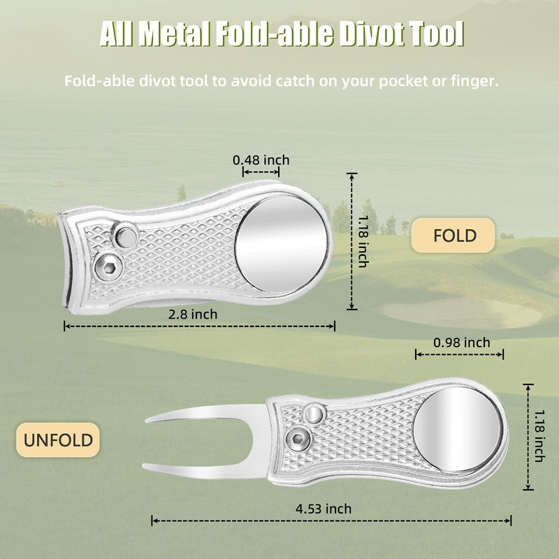 Mile High Life All Metal Foldable Golf Divot Tool with