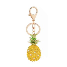 Cute Pineapple Shaped Rhinestone Keychain Car Bag Phone Purse Charm Pendent Key Ring Fashion Decoration Gift