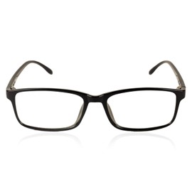 iB-iP Women's Retro Rectangular Thin Rim Leopard Clear Lens Glasses, black