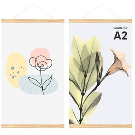 Dulov Pack of 3 A3 Poster Strips, Magnetic Poster Rail, Poster Strips, 31 cm, Poster Frame, Wooden Poster Hanger, Picture Rail, Poster Hanger for Posters, Picture Frames, Artwork, Photos, Prints