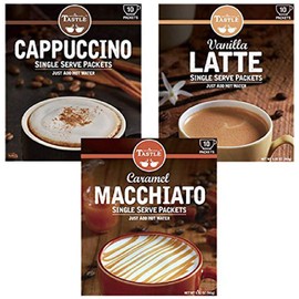Cafe Tastlé Cappuccino, Vanilla Latte, Caramel Macchiato, 120 Piece Variety Pack