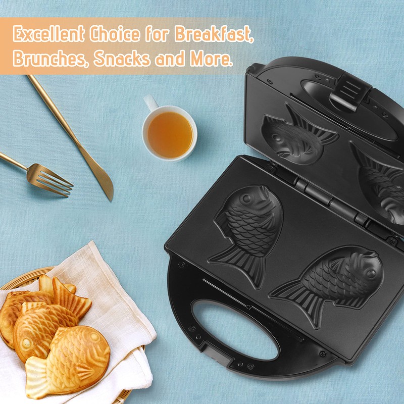 FineMade Taiyaki Fish Waffle Maker Machine with Non Stick Cooking
