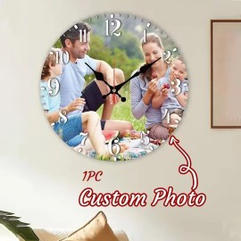 Wood 30cm Diameter Circular Wall Clock, Scandinavian Minimalist Style, Quiet Non-Ticking Mechanismcolor: Beige, sheet size: 12 in