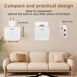 Momowin 2 x Flat Plug Multiple Sockets, Flat Plug with 3 Adapters, Socket Adapter EU-US, Flat Plug Socket with 180º Rotating Head