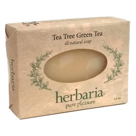 Herbaria Tea Tree Green Tea Handcrafted All-Natural Soap with Essential Oils. 4.5 oz Bar. Enjoy 60 More Skin-Friendly Varieties.