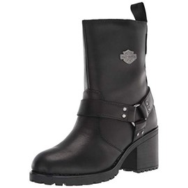 HARLEY-DAVIDSON FOOTWEAR Women's Howell 7" Harness Motorcycle Boot, Black, 7.5
