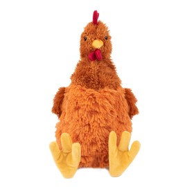 Best Pet Supplies Interactive Squeaky Dog Chew Toy, Ideal Dog Toys for Chewers, Small, Medium & Large Dogs, and Fetch Lovers - Crinkle Chicken (Brown), Large