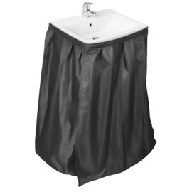 Homakover Sink Curtain, Self Stick Adhesive Waterproof Fabric Under Sink Curtain, Kitchen Sink Cover, Bathroom Under Sink Skirt for Kitchen Bathroom