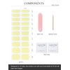 AutyaMee Semi Cured Gel Nail Strips (Pale Yellow), 20 Pcs