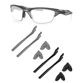 Replacement Earsocks & Nosepieces Rubber Kits for Oakley Half Jacket 2.0 OO9144|Half Jacket 2.0 XL Sunglass - Gray + Black