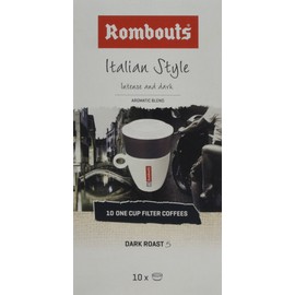 Rombouts Italian Ground Coffee One Cup Filters, 62 g, Pack of 4