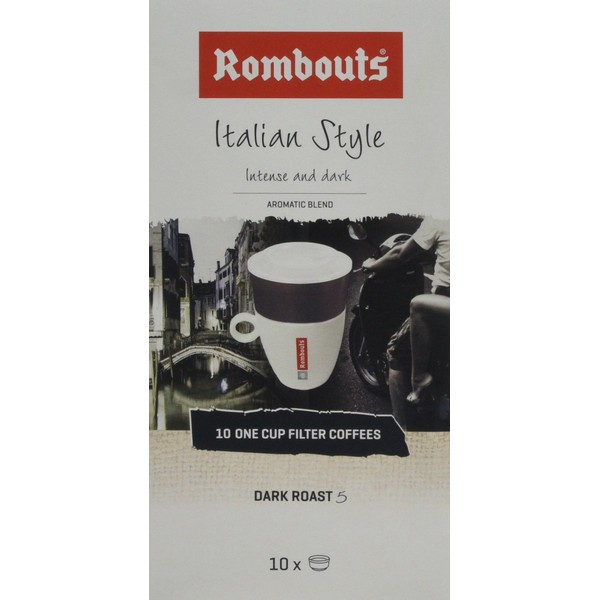 Rombouts Italian Ground Coffee One Cup Filters, 62 g, Pack of 4