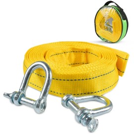 txuzong Tow Rope 5t for Cars, 4 m Pull Rope with 2 U-Hooks & Bag - 11,000 lbs Tensile Force, Tear-Resistant & Robust for Car, SUV, Off-Road Vehicle - Tow Strap with Storage Bag