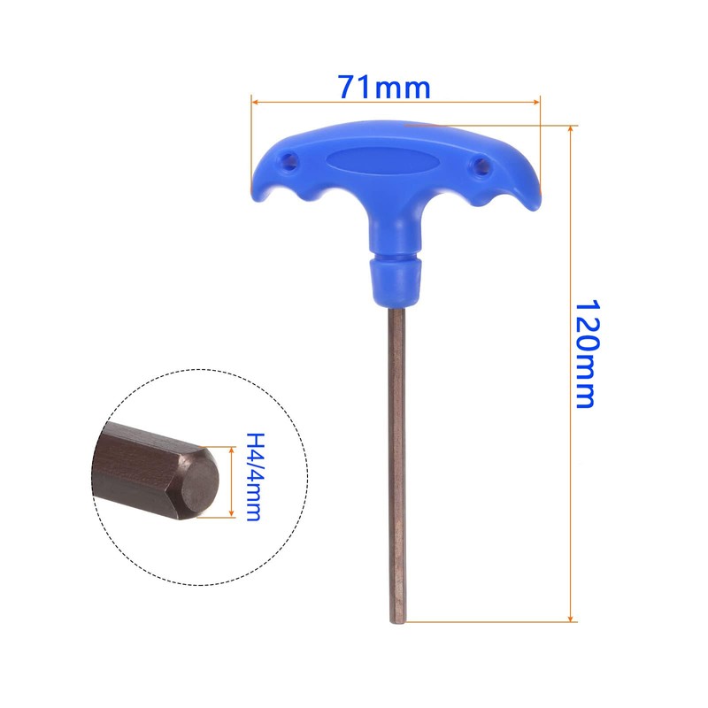 Unifizz H4 T-Handle Hex Key Wrench 4mm S2 Steel Allen