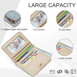 APHISON Womens Wallet, Slim Small Wallet for Women Men RFID Wallet Women Sunflower Leather ID Credit Card Holder Whit Zipper Coin Pocket Bifold Compact Wallet