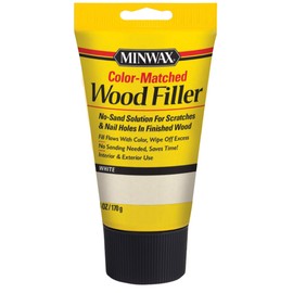 Minwax 448540000 Color-Matched Filler Wood Putty, 6 oz, White, 6 Ounce