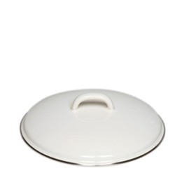 Riess, 0101-033 Lid with Chrome Rim 12 cm, Classic White, Diameter 12 cm, Height 4 cm, Enamel, White, Induction
