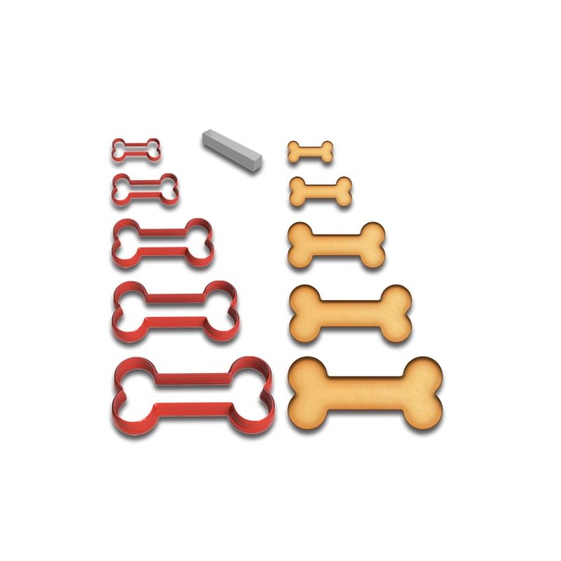Dog Bone Cookie Cutter Set - 5 Sizes (1" to