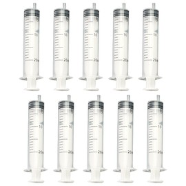 Pack of 10 Syringes 20 ml Dosing Syringe with Cap Plastic Syringe Feed Syringe Marinating Syringe Suction Syringe for Fine Dosages Hobby Crafts and Pets