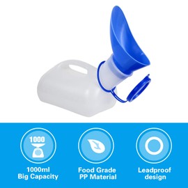 ADENG Unisex Urinal Bottle for Men and Women, Pee Bottle with Lid and Funnel, Travel Urinal Kit for Camping Outdoor, with a Carry Bag