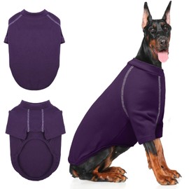 IECOii XXXXL Dog Sweaters for Extra Large Dogs Boy Girl,Extra Soft Fleece Pet Sweater Lagre Size Breeds,Pullover Fleece Sweatshirt for Indoor Outdoor Walking,Suit for Doberman,Great Dane, Purple, 4XL