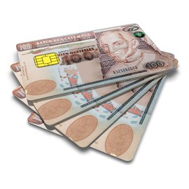 Guatemala Credit Card Skin Cover Vinyl Stickers (4 Pack) - Guatemalan Bill 100 Quetzales Chapin Sticker