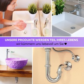Universal Sink Siphon – Odour Trap Sink Pipe Siphon Stainless Steel Washbasin Siphon with Seals with Cleaning Opening + Installation Instructions M. ROSENFELD HOME