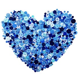 600-700 botones azules claros para manualidades a granel, surtido de botones azules para manualidades, decoración de festivales, decoración de fiestas