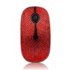 WONGS Bling Austrian Pink Crystal Rhinestone Wireless Mouse, Slim Silent