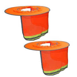 Hard Hat Neck Sun Shade Front Full Brim Light Weight- 2 Packs Reflective Hardhats Sunshade with High Visibility Strip, One Size Fits All, Hard Hat Accessories for Sun Protection(Hi-Viz Orange)