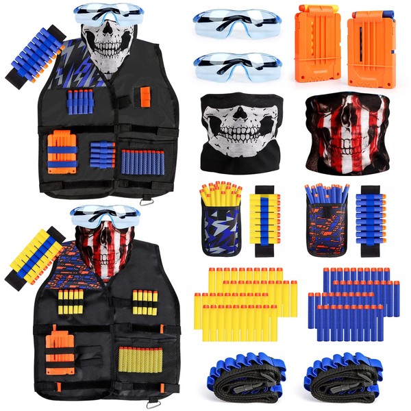 Taiker Compatible with Nerf Vest Kit, 2 Pack Tactical Vest for Nerf Gun, N-Strike Elite Jacket for Boys, Girls