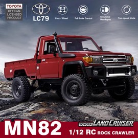 1/12 RC Rock Crawler, MN-82 Toyota LC79 RC Pickup Truck, 2.4GHz RC Crawler 4x4 Remote Control Off Road Car RTF with Upgraded Chassis Hobby Grade Toy Gifts for Adults
