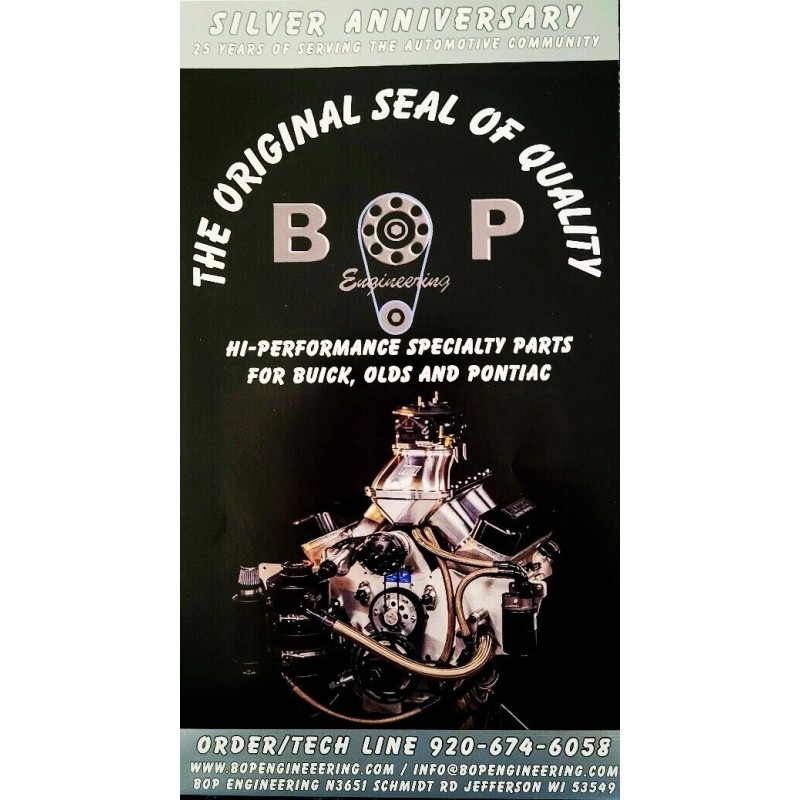 BOP Engineering Pontiac Valve Cover Billet Breather w/o PCV BOP